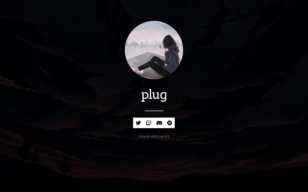Carrd profile picture for @plug